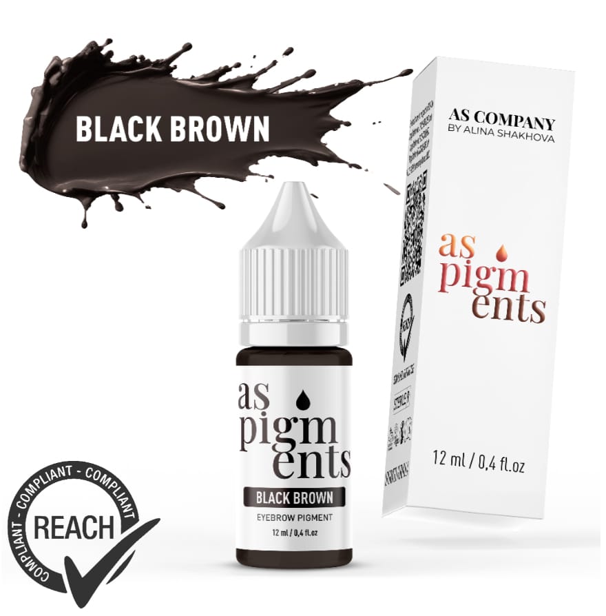 AS Company pigment za obrve 12ml - Black Brown